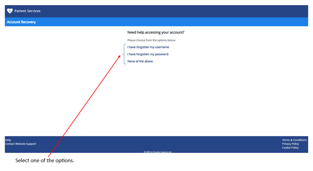 account recovery page 2