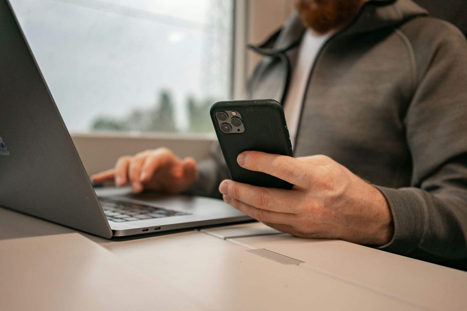 laptop and mobile phone